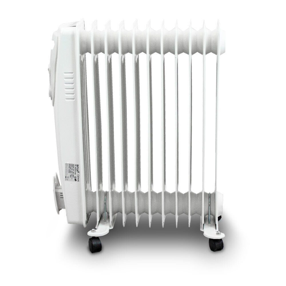 Elektrický olejový radiátor 2500W Bílý 11 žeber XXL BITUXX M18807